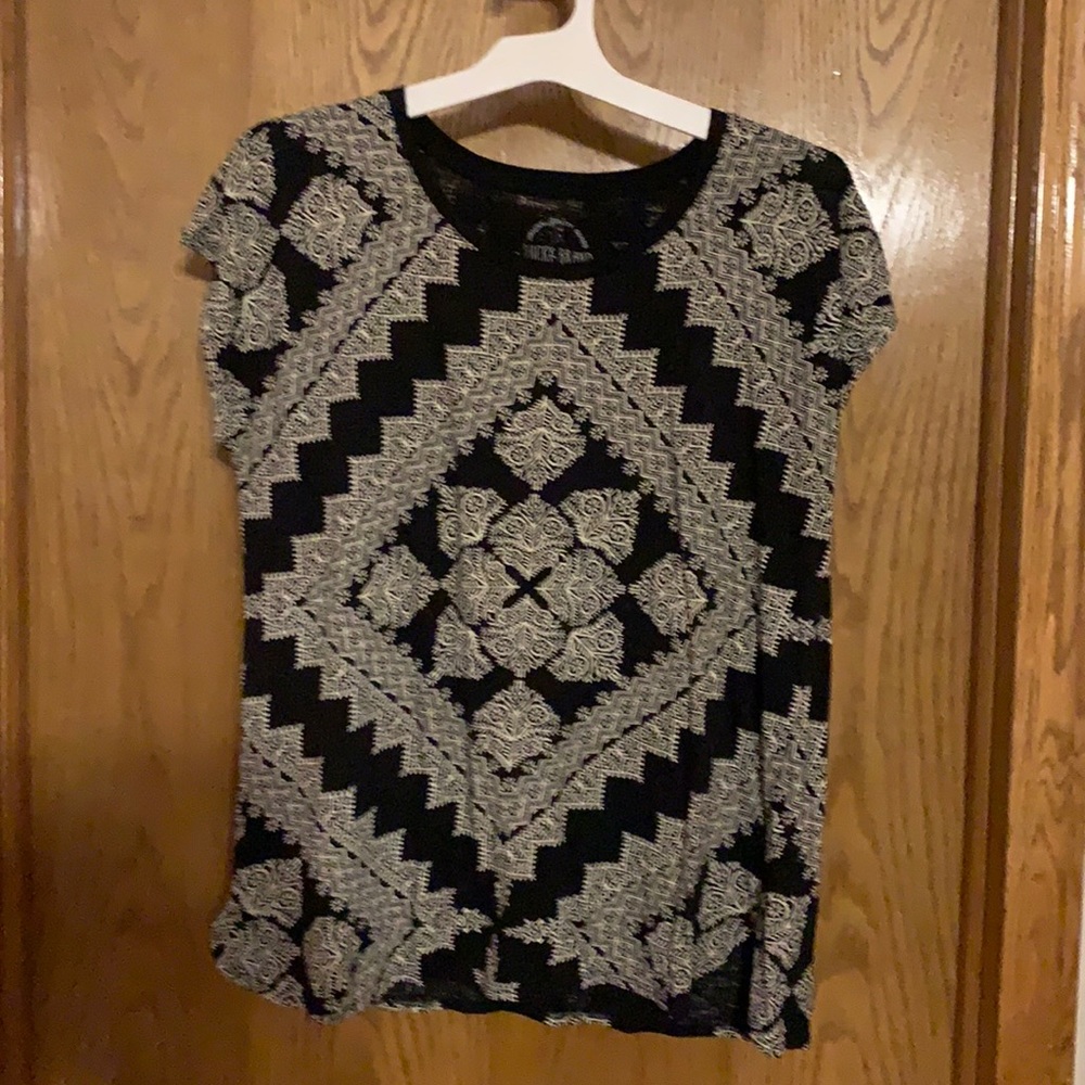 Lucky Brand, size large, black with cream boho design